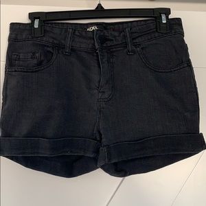 Black jean shorts
